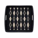 Rwanda Raffia Square Tray – Black & Natural
