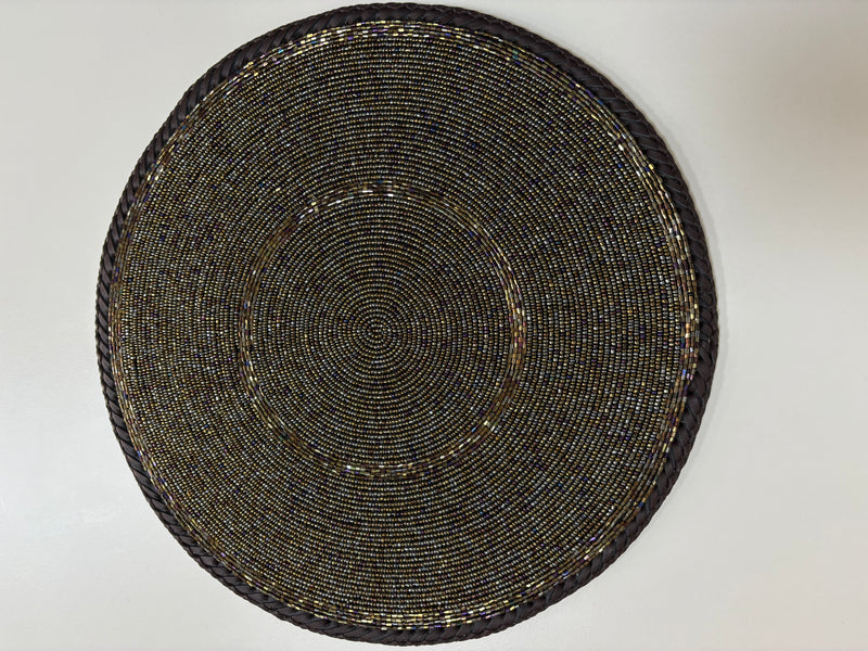 Leather Beaded  Placemats