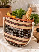 Large Handwoven Kenyan Tote Bag – Tribal Black & Red
