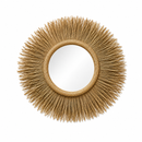 Handwoven Moroccan Raffia Sunburst Mirror – Natural Wall Décor | Paniery