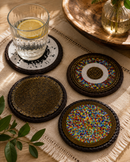 Luxury Kenyan Beaded Leather Coasters – Handcrafted Elegance for Your Table