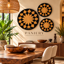 Handwoven African Wall Art – Black & Natural Trio
