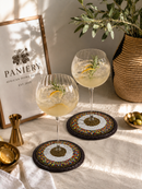 Luxury Kenyan Beaded Leather Coasters – Handcrafted Elegance for Your Table