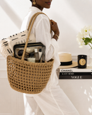 Handwoven Kenyan Raffia Market Tote Bag