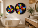 Handcrafted Rwanda Wall Basket | Black & Multicolor Woven Wall Décor