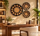 Handwoven African Wall Art – Black & Natural Trio