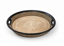 Senegal Handwoven Serving Tray – 50 cm, Leather Trim (Last Piece Available)