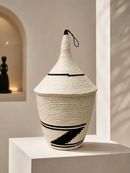 Handwoven Agaseke Basket with Lid – Traditional Rwandan Craft | Paniery