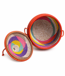 Royal Terracotta Handwoven Storage Basket – Luxury African Artisan Hamper