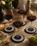 Luxury Kenyan Beaded Leather Coasters – Handcrafted Elegance for Your Table