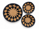 Handwoven African Wall Art – Black & Natural Trio