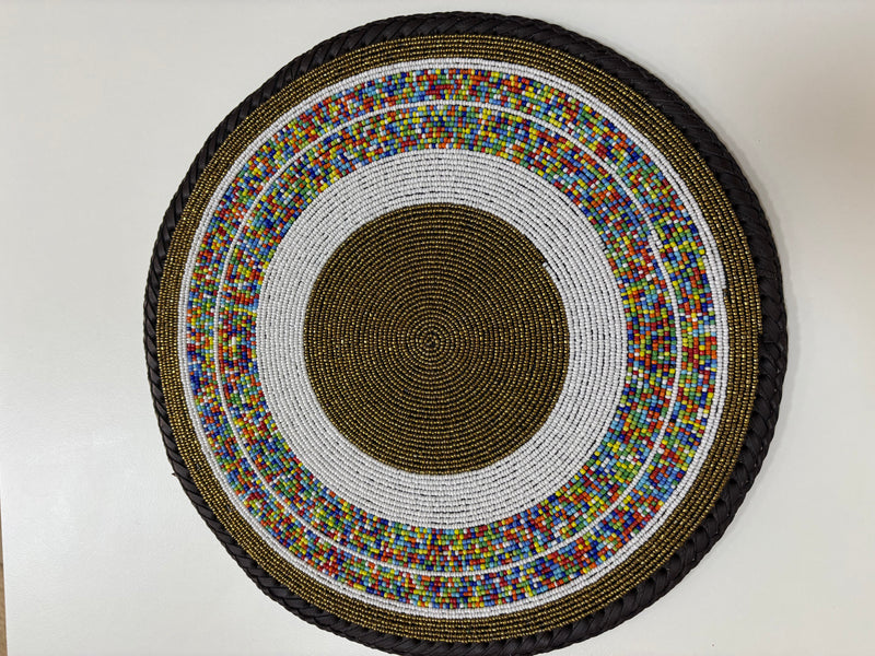 Leather Beaded  Placemats