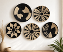 Luxury Contemporary Wall Basket Set – Handwoven Black & Natural Statement Collection