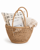 Handwoven Kenyan Raffia Market Tote Bag