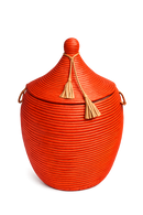 Royal Terracotta Handwoven Storage Basket – Luxury African Artisan Hamper