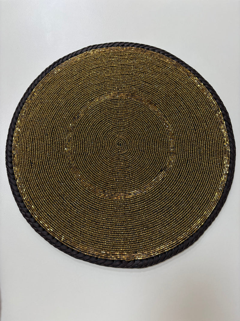 Leather Beaded  Placemats