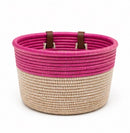 Pink Riviera Bicycle Basket – Handwoven in Senegal