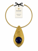 Recycled Vintage African Padlock Jewelry Set – Brass & Natural Stone
