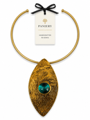 Recycled Vintage African Padlock Jewelry Set – Brass & Natural Stone