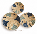 Handwoven African Wall Art – Sage, Navy & Natural Trio