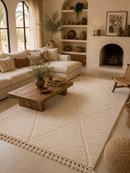 Luxury Moroccan Berber Rug – Ivory Diamond Pattern – 250 x 150 cm