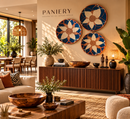Handwoven African Wall Art – Navy & Terracotta Trio