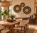 Handwoven African Wall Art – Black & Natural Trio
