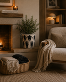 Graphic Woven Basket – Statement Decor Piece