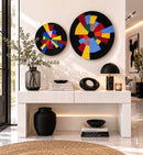 Handcrafted Rwanda Wall Basket | Black & Multicolor Woven Wall Décor