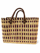 Handwoven Moroccan Basket Bag – Leather Handles