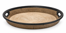 Senegal Handwoven Serving Tray – 50 cm, Leather Trim (Last Piece Available)