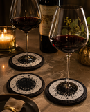 Luxury Kenyan Beaded Leather Coasters – Handcrafted Elegance for Your Table