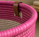 Pink Riviera Bicycle Basket – Handwoven in Senegal