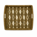 Rwanda Raffia Square Tray – Black & Natural