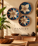 Handwoven African Wall Art – Navy & Terracotta Trio