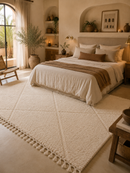 Luxury Moroccan Berber Rug – Ivory Diamond Pattern – 250 x 150 cm