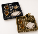 Rwanda Raffia Square Tray – Black & Natural