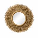 Handwoven Moroccan Raffia Sunburst Mirror – Natural Wall Décor | Paniery