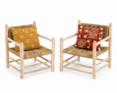 Handcrafted Berber Armchair in Natural Wood & Woven Fiber – Paniery