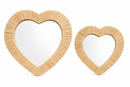 Handmade Raffia Heart Mirror – Moroccan Wall Décor