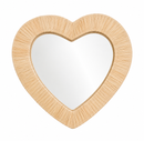 Handmade Raffia Heart Mirror – Moroccan Wall Décor