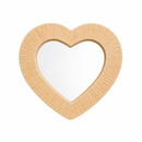 Handmade Raffia Heart Mirror – Moroccan Wall Décor
