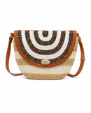 Kenyan Beaded Crossbody Bag – Handmade Raffia & Leather Bag