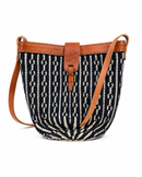 Kenyan Handwoven Leather Tote Bag – Black & Natural