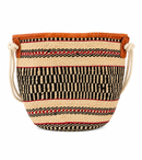 Large Handwoven Kenyan Tote Bag – Tribal Black & Red