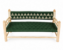 Emerald Handwoven Moroccan Bench