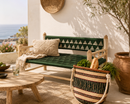 Emerald Handwoven Moroccan Bench