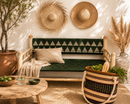 Emerald Handwoven Moroccan Bench
