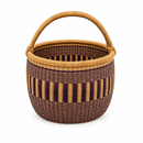 Handwoven Bolga Basket – Plum & Natural
