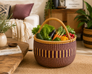 Handwoven Bolga Basket – Plum & Natural